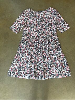 Warehouse Pink & Navy Floral Casual Dress